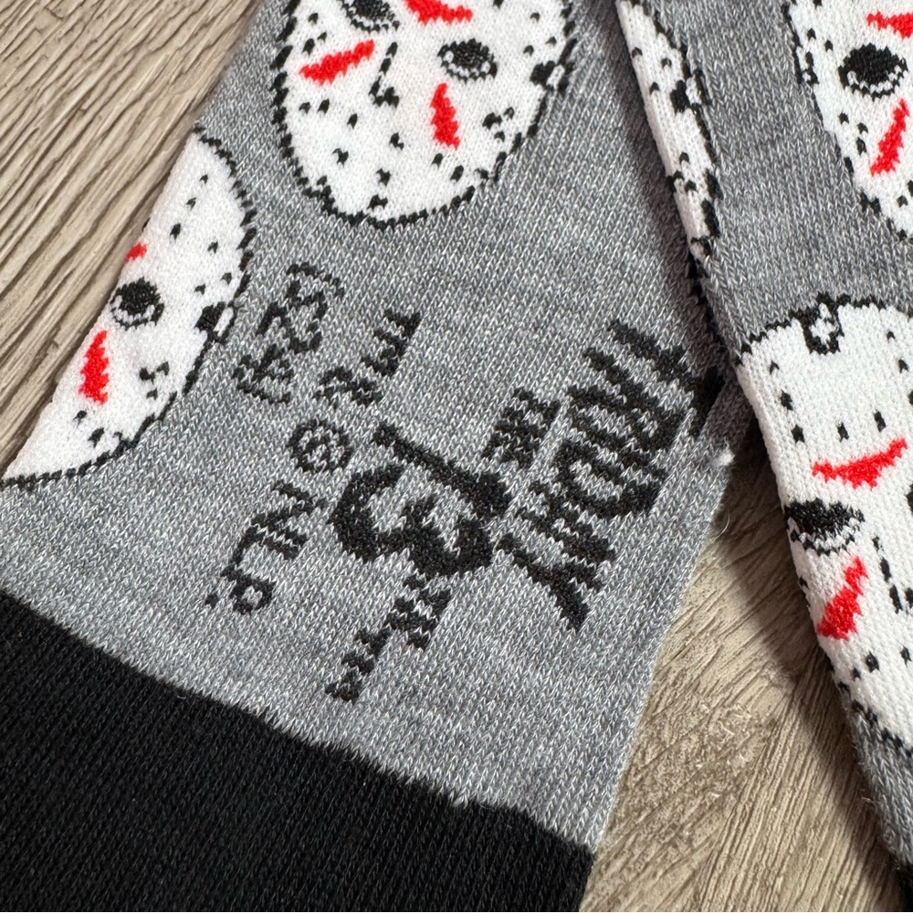 Friday the 13th Jason Voorhees Mask Crew Socks - Picture 5 of 5